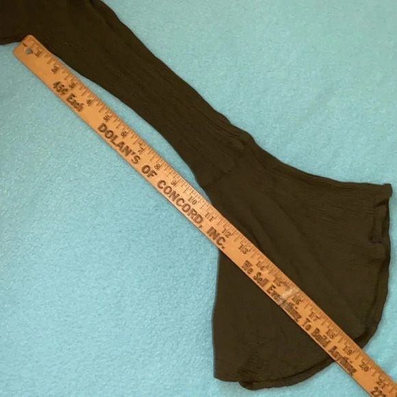 NUON gauze lace up front long butterfly bell sleeves olive green NEW size XS - Picture 10 of 11